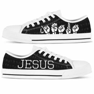 Sign Language Hands Jesus Low Top Shoes, Teacher Shoes, Low Top Sneakers