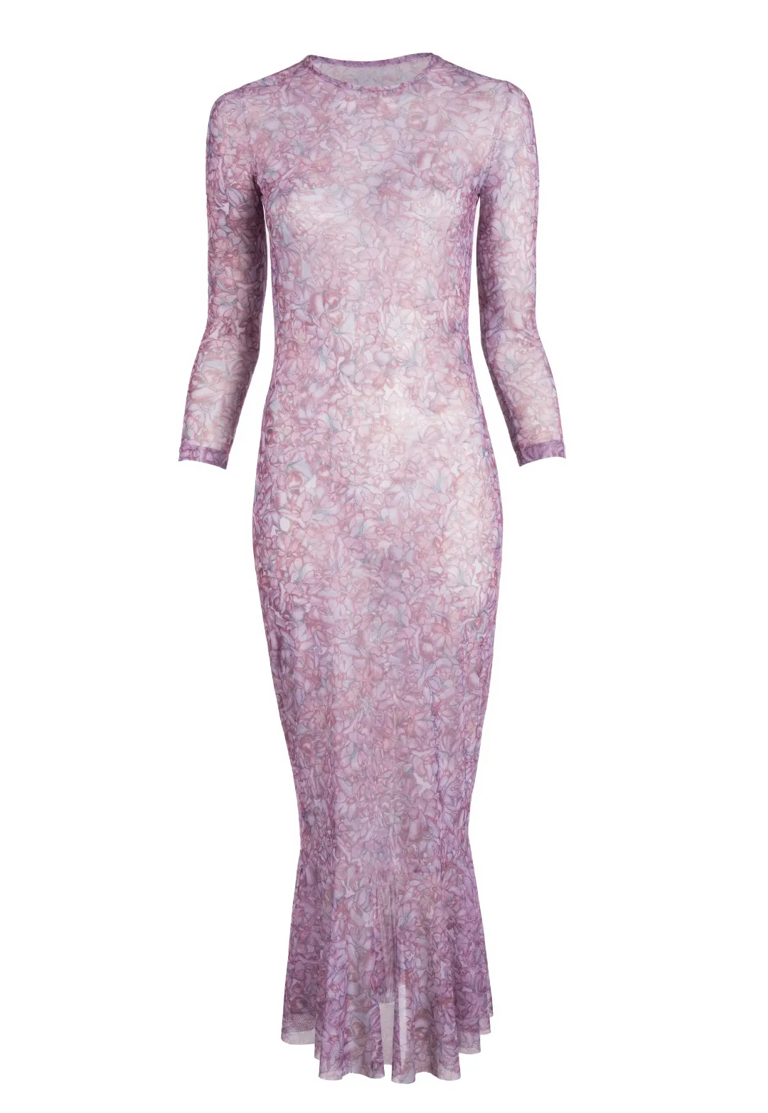 Sophie Sheer Mesh Dress in Blooming Orchid