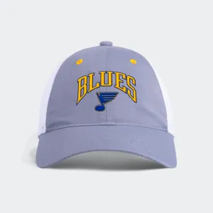 ST. LOUIS BLUES ADIDAS ARCH MESH STRAPBACK HAT - GREY