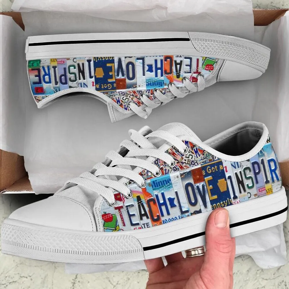 Stem Teacher License Plates Low Top Shoes, Teacher Shoes, Low Top Sneakers