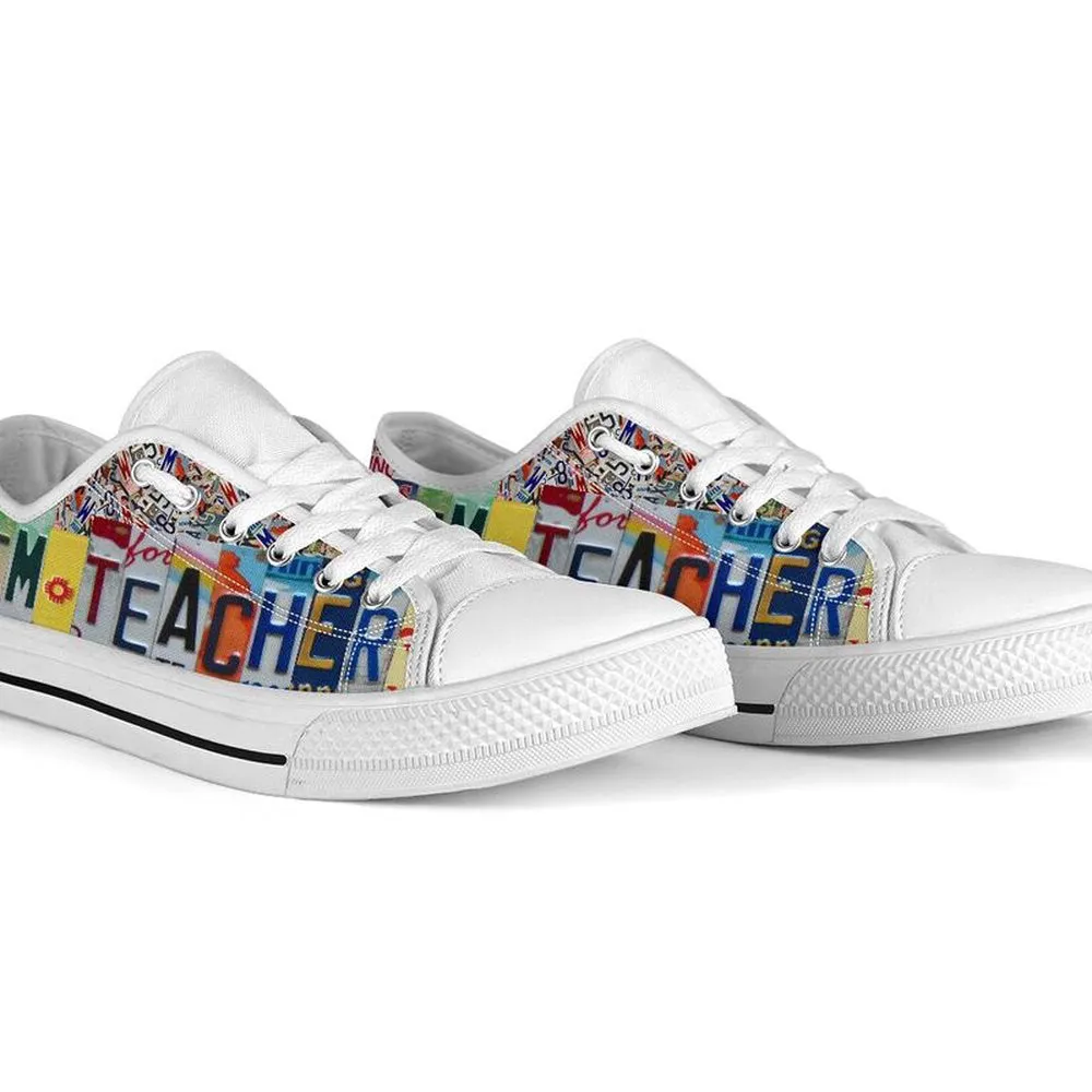 Stem Teacher License Plates Low Top Shoes, Teacher Shoes, Low Top Sneakers