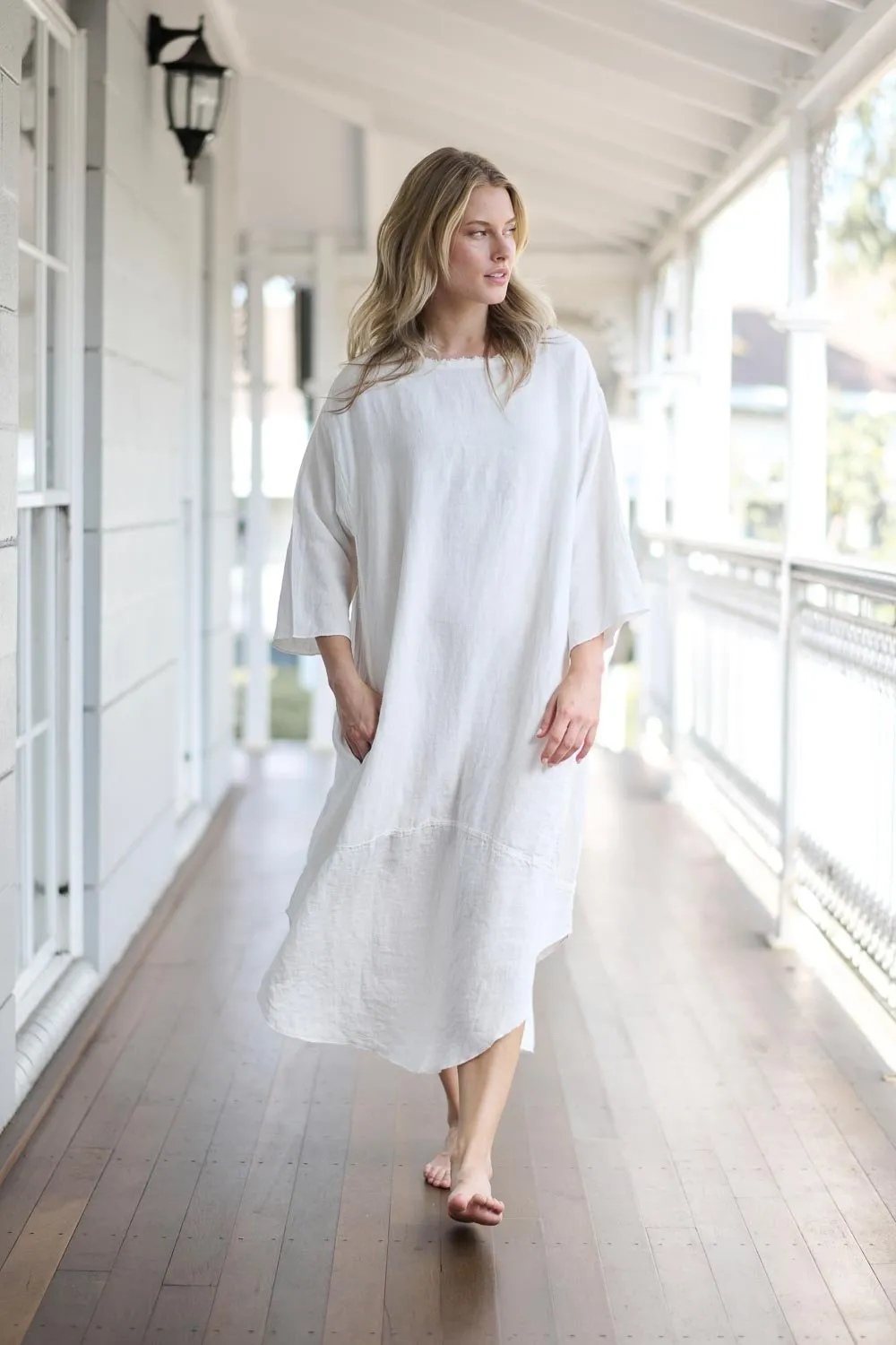 The Malle Linen Dress - Off White