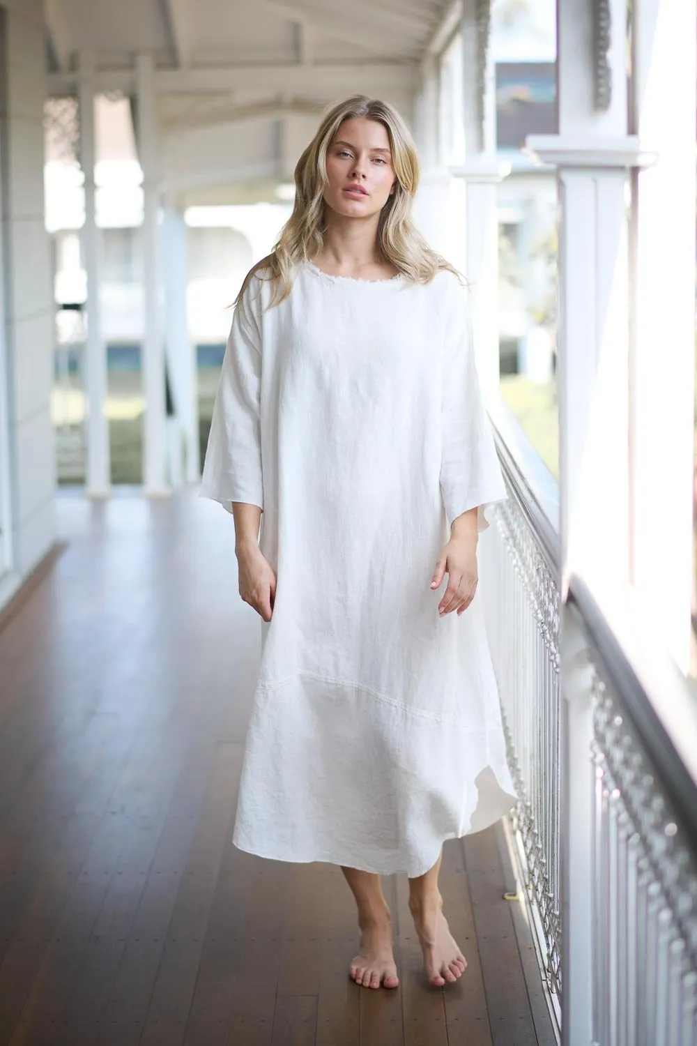 The Malle Linen Dress - Off White