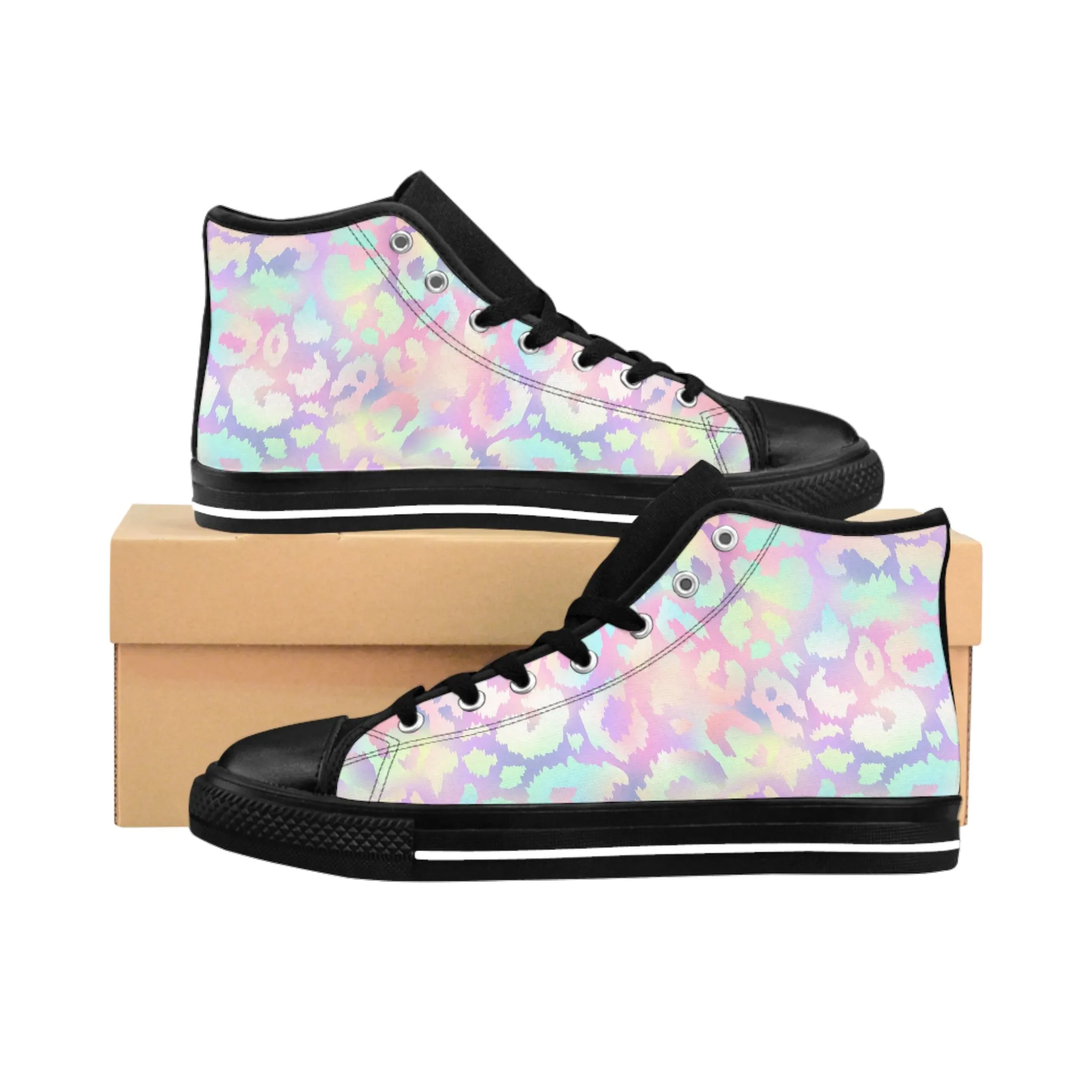 Trendy Holographic Leopard Pattern Men's Classic Sneakers