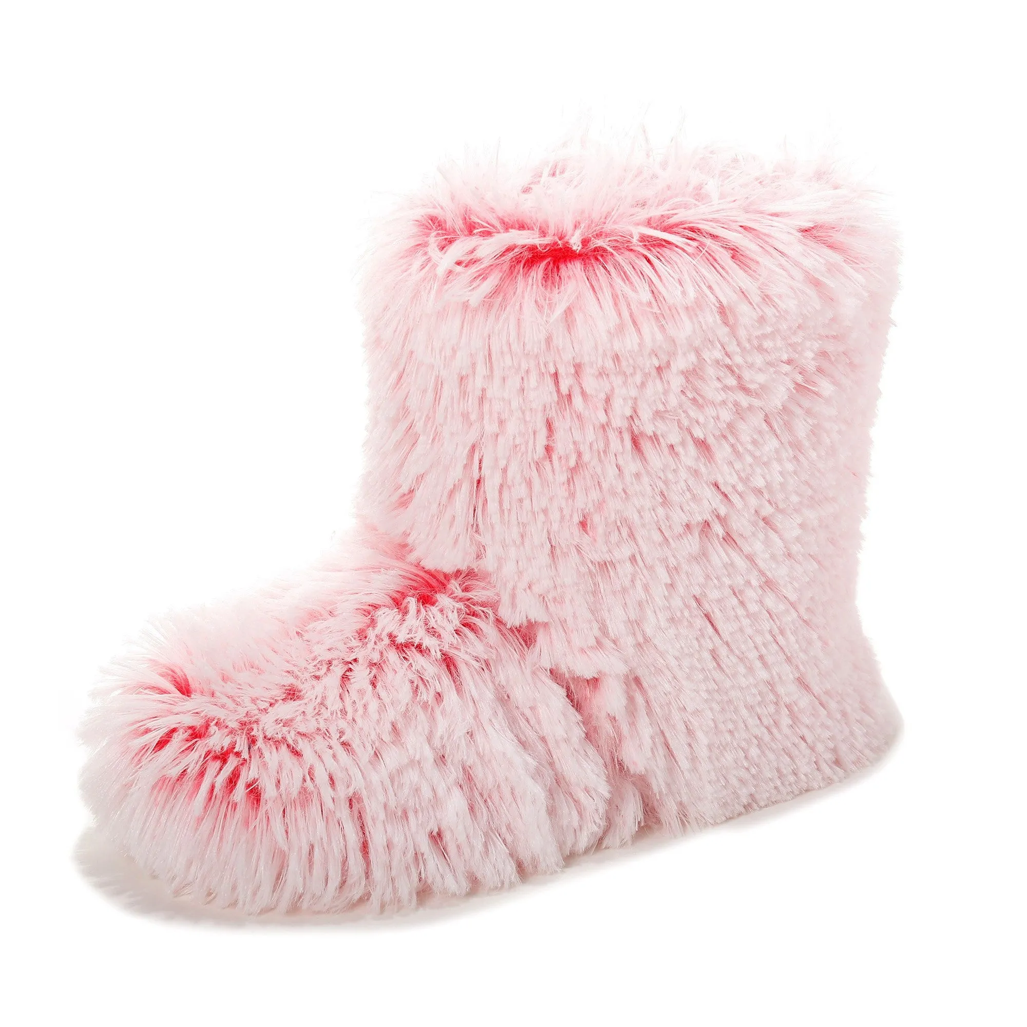 Women's Hi-Fashion Two Tone Faux Fur Boot Slipper