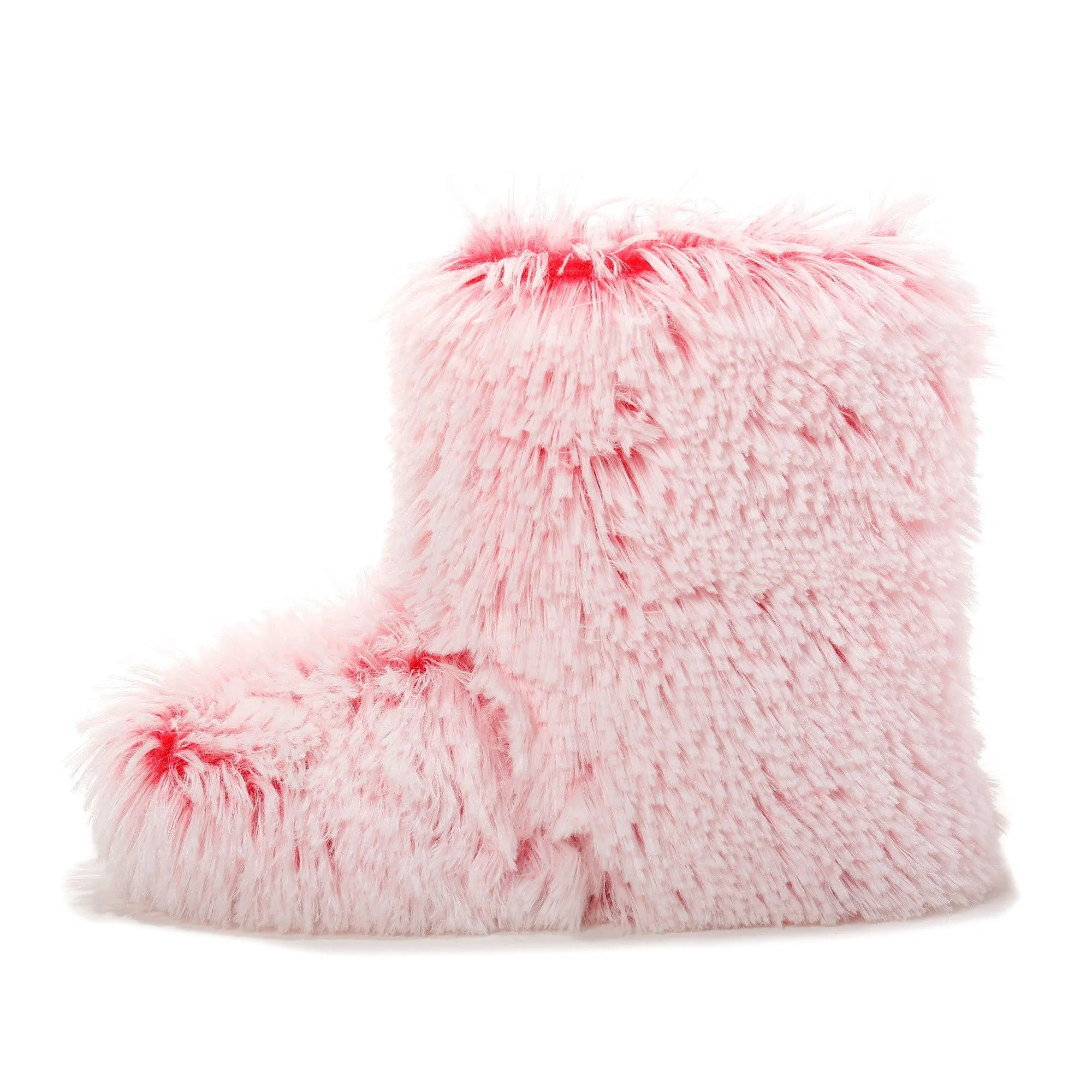 Women's Hi-Fashion Two Tone Faux Fur Boot Slipper